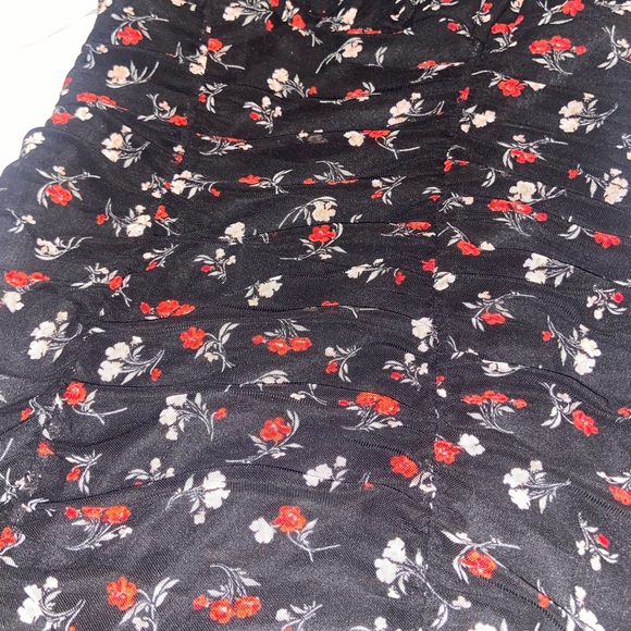 Black Mini dress with floral design. - Picture 7 of 7